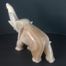 Vintage Hand Carved Onyx Elephant Figurine  10