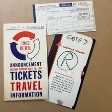 1961 American Airlines Buick Announcement Meeting Travel Itinerary Tickets picture