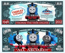40 Pack Thomas Train and Friends Dollar Bill Collectible Novelty Money Banknotes picture