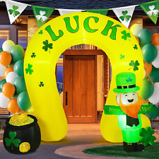 8 Ft St. Patrick'S Day Inflatable Arch Leprechaun Shamrocks Blow up Outdoor Deco picture