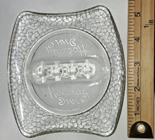 Vtg Holiday Inn Clear Glass Pebbled Ashtray Embossed Script Logo Hotel Motel picture