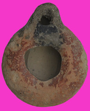 Holy Land Oil Lamp Ancient Artifact Time of Jesus & Apostles 63BC-323AD COA 141 picture