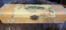 Antique Victorian Celluloid Glove Box Floral Lithograph Ornate  picture