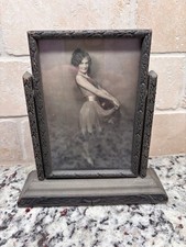 Antique 1920’s Art Deco Swivel Picture Frame Gray Wood Berry Paint Co Flawless picture