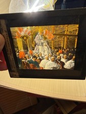 Lot Of 6 Magic Lantern Glass Slides Jesus Pope Biblical Religious No Cracks picture