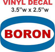 Vintage Oval Boron Gasoline Vinyl Decal picture