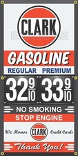 CLARK GAS STATION PRICE PER GALLON VINTAGE OLD SIGN REMAKE BANNER SIGN ART picture