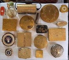 Vintage Stratton Volupté Japan Mirrored Vanity Compacts REPAIR Parts Junk Lot picture