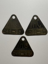3 INTERNATIONAL HARVESTER IHC 1923 FORT WAYNE IN Automotive Automobile Tool Tags picture