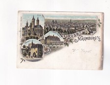 3205) Postcard AK GREETING from Naumburg a. S. LITHO Marienhof Town Hall 1897 picture