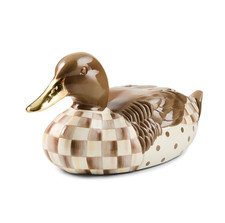 Mackenzie-Childs Mocha Check Mallard Duck Figurine picture