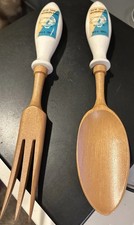 NY Worlds Fair 1964 wooden spoon fork wall decor Unisphere picture
