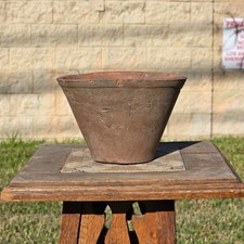 Antique French Terracotta Pine Resin Collecting Pot Clay Sap Planter Bowl Rustic picture