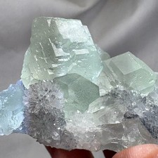 Natural Window Fluorite on Quartz Cluster Specimen Raw Mineral Healing Focus picture