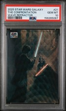 2025 TOPPS STAR WARS GALAXY THE CONFRONTATION WAVE REFRACTOR /99 PSA 10 POP 1 picture