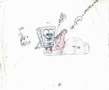 MIKE'S VAULT KEY $199 PROD SPONGEBOB DRAWING CEL 