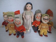 Vintage 1938 Snow White & Seven Dwarfs Dolls Knickerbocker Toy Co Disney Exc. picture