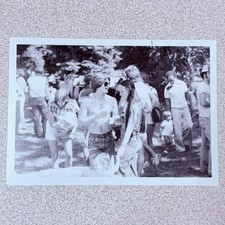 1970s Outdoor Party People Snapshot Photograph Candid Vintage Group picture