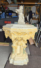 Antique Daprato Statuary Plaster Church Chapel Baptismal Font Angel Fountain picture