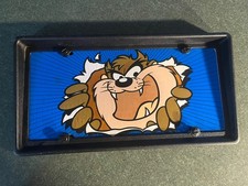 Vtg. 1995 Taz Tasmanian Devil Blue Vanity Car License Plate Warner Bros picture