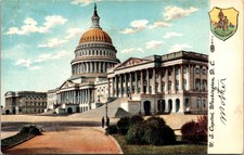 United States Capitol Building Washington DC Gold Dome PPL Shield Postcard UNP picture