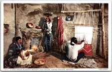 VINTAGE POSTCARD HOP INDIAN BLANKET WEAVER & HOME VERY EARLY FRED HARVEY c. 1912 picture