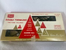Vintage 1960’s Sears Two Toned 35 Double Twinkling Christmas Lights (works) picture