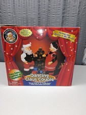 Vintage 1998 Gemmy Dancing Claus Couple Animated Christmas Figures Complete Box picture