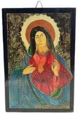 Female Saint Stefan Romuni Mary Magdalene Icon Folk Art Santos Wood  picture