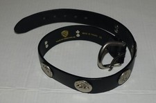 Vintage 92s Warner Brothers LOONEY TUNES Leather Belt Size28 BLACK VTG28 picture