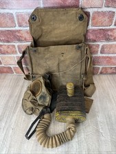 WWI M1918 US Army AEF Gas Mask & Carry Bag Yellow Can Respirator - Please Read picture