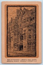London England Postcard Main Entrance Liberty's New Shops c1920's Antique picture