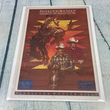 1985 Pendleton Roundup Wool Vtg Print Ad/Poster Pinup Promo Art Magazine Page picture