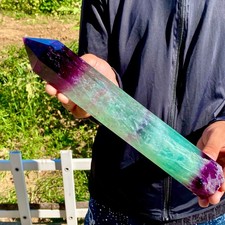 2.6LB   Natural unique colored fluorite pillar quartz crystal sample picture