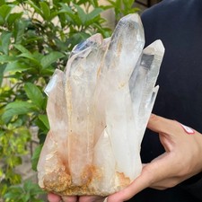 3.9lb Natural Clear White Crystal Quartz Cluster Rough Healing Specimen picture