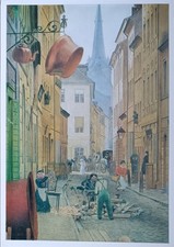 Postcard Berlin-Eduard Gärtner-the Parochialstraße (1831, detail) picture