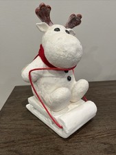 Department 56 Billy Buttons Glitter White Moose Sledding Red Scarf 56 48520 picture