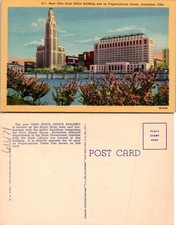 Columbus OH Ohio State Office Building And Le Veque-Lincoln Tower Postcard 61471 picture