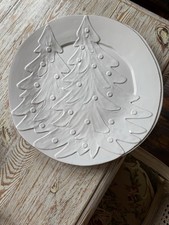 Vietri Italy White Christmas tree platter picture