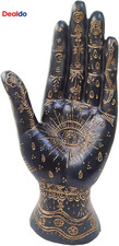 Palmistry Hand Resin Statue Palm Reading Gothic Mystical Decor Black picture