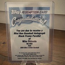 2026 Topps Allen & Ginter Mike Shinoda Black Frame Autograph /25 Redemption picture