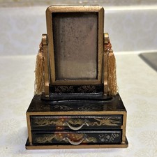 VTG Japanese Hina Dollhouse Furniture Lacquer Vanity Mirror Stand (Kagami-dai) picture