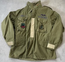 ⁠Vtg 1979 USAF M-65 Field Jacket Large Reg OG107 Patched 49th FIS TAC Air Force⁠ picture