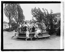 Photo:1910s Children Playground Merry-Go-Round Outdoor Scene picture