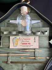 Vintage 1940’s Chen Yu Nail Care Kit W/ Polish Remover In Leather Case picture