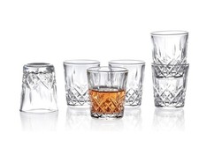 Carved Patterns Shot Glasses, 1.7 OZ, Set of 6, Clear picture