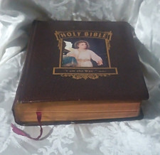 Large Bible 1957 Red Letter Edition Soft Leather Holy Bible picture