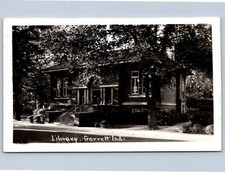 K16/ Garrett Indiana RPPC Postcard c1940s Library Building  376 picture