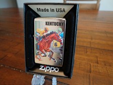 KENTUCKY DERBY HORSE RACING #6 JOCKEYS ZIPPO LIGHTER MINT IN BOX picture