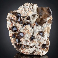 755 gram Orange Red Spessartine Garnet combine Smoky Quartz on Matrix picture